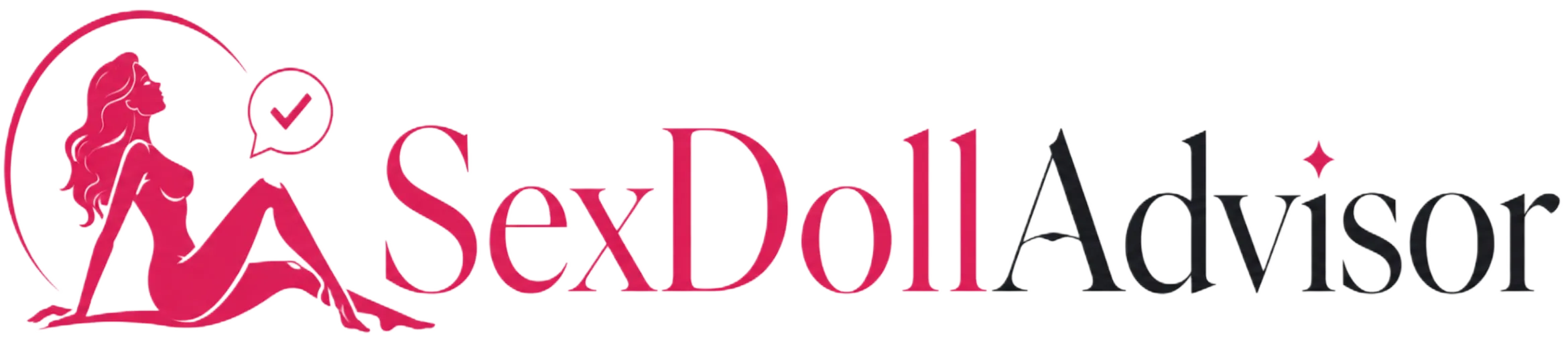 SexDollAdvisor logo with pink female silhouette for sex doll reviews, realistic sex doll advice, and adult doll buying guidance